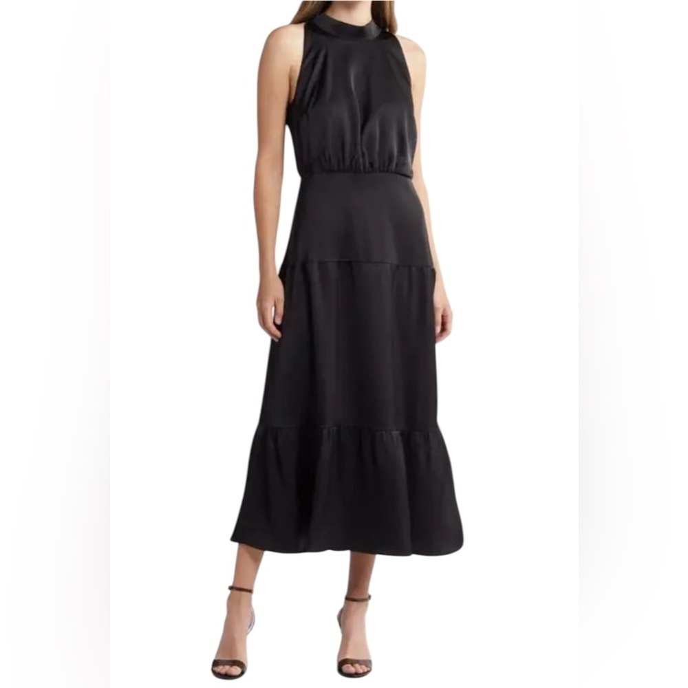 Sam Endelman Black Halter Tiered Maxi Dress- NWT- 8